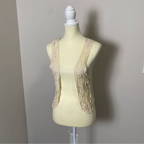 Maurices 100% Cotton Crochet Boho Hippie Vest Festival Women's Size Small - Picture 5 of 14